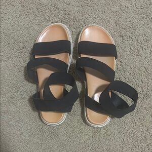 Madden Girl Black Multi-Strap Sandals